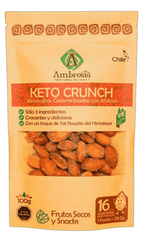 Ambrosia Keto Crunch Almendras Caramelizadas 100 G