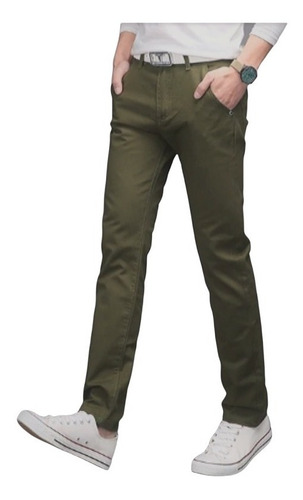 Imagen 3 de 7 de Pantalones Drill De Hombre Bolsillo Chino, Pantalones Strech