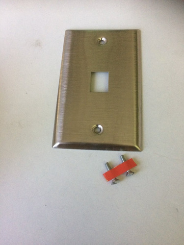 Amp Faceplate 2''x4''-metálico, 1 Puerto Keystone/1-555384-0