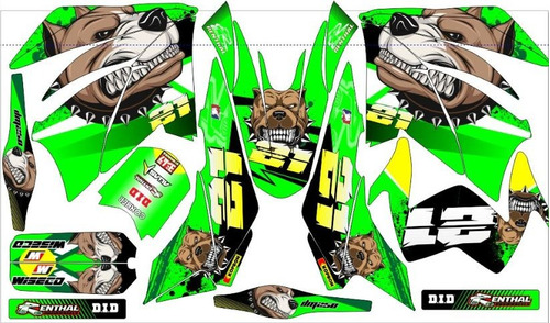 Stickers Para Defender Dinamik 200r Pitbull Verde