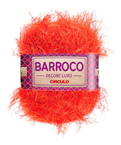 Barbante Barroco Decore Luxo Peludinho Círculo Crochê 280g Cor Tangerina