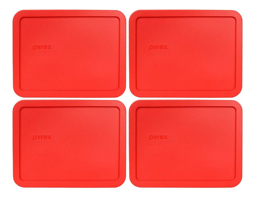 Pyrex 7211-pc 6 Tazas Rojo Rectangular Tapa De Almacenamient