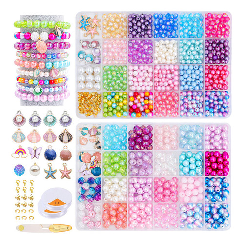 Kit De Miçangas Coloridas Para Pulseira Diy