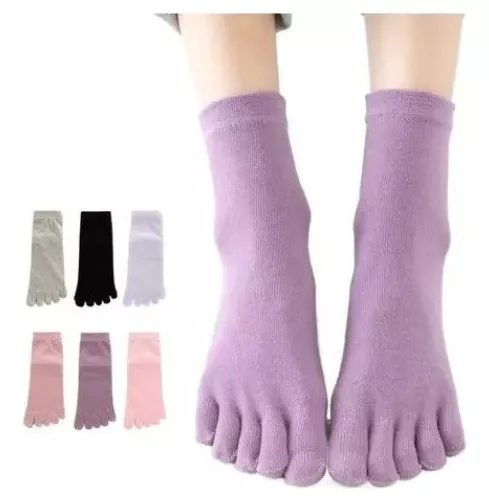  Calcetines para mujer, de color sólido, 5 dedos, elegantes,  para mujer, calcetines cortos de algodón absorbente para el sudor, calcetines  cortos de invierno (color: rosa, tamaño: talla libre) : Ropa, Zapatos