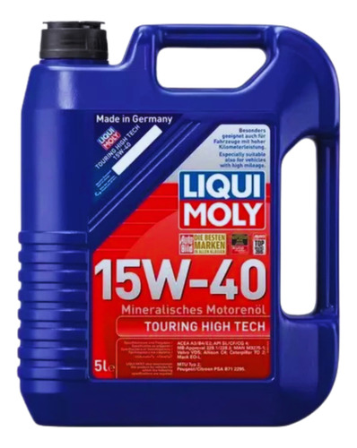 Aceite 15w-40 Liqui Moly Touring High Tech Synthetic 5lt.