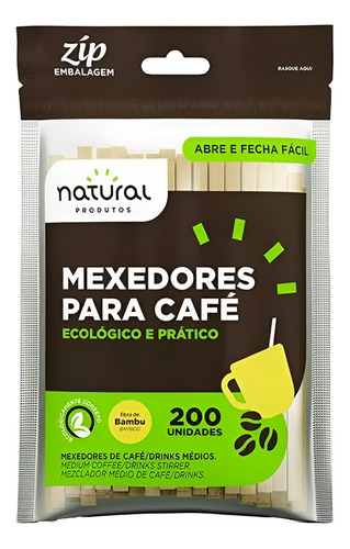 2000 Mexedores Palito De Bambu Eco Café/bebida 11cm -natural