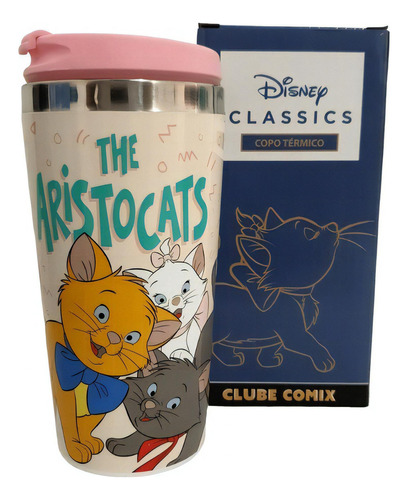 Copo Térmico Viagem Disney Aristocats Licenciado Cor Rosa