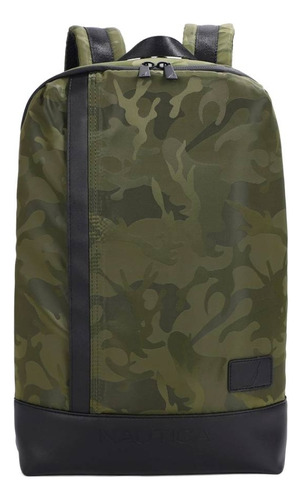 Mochila Porta Laptop Náutica Color Verde Camuflaje.