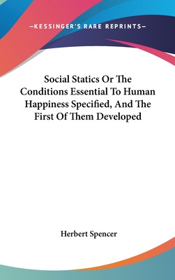 Libro Social Statics Or The Conditions Essential To Human...