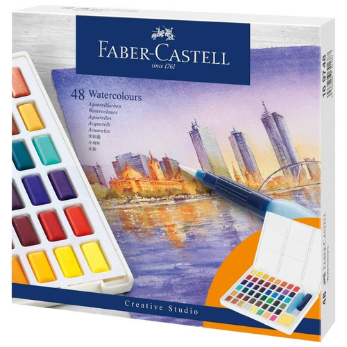 Faber-castell Creative Studio - Set 48 Acuarelas Con Pincel