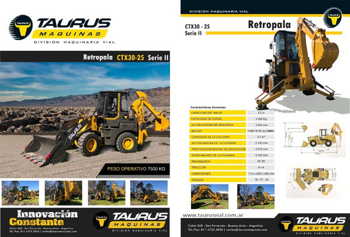 Imagen 8 de 8 de Retropala Taurus- Pala Y Retro Ctx30-25 - 4x4 - 102 Hp