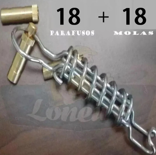 18 Parafuso Pino Lonafix 18 Mola Inox Tração + Chave Batedor