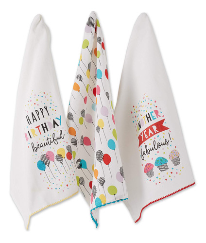 Dii Coleccion Happy Birthday Confetti - Juego De Toallas De