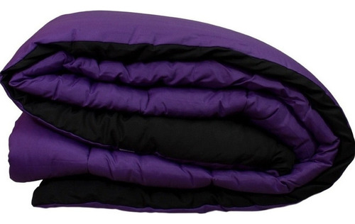 Acolchado Fidelna A25 Lisos 2 1/2 plazas diseño lisa color violeta y negro de 220cm x 230cm