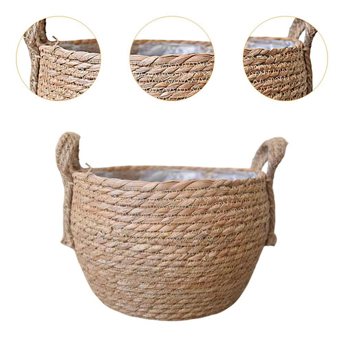 Cesta Tejida Para Maceta, Cubierta Para Maceta 24x24x19cm