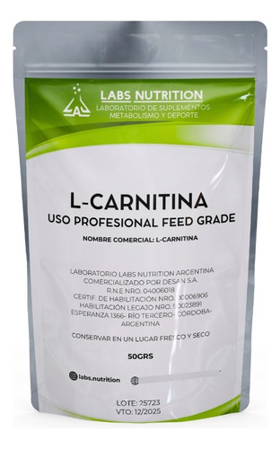 L- Carnitina 100% Pura Importada X 200 Gr