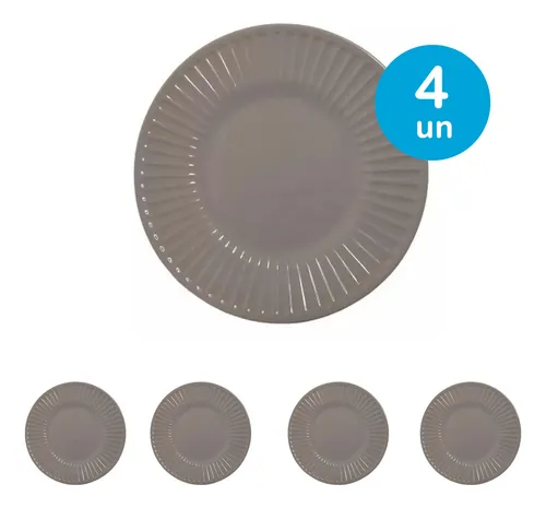 comprar 4un Prato Sobremesa Petiscos Melamine Plissé Buffet 20cm