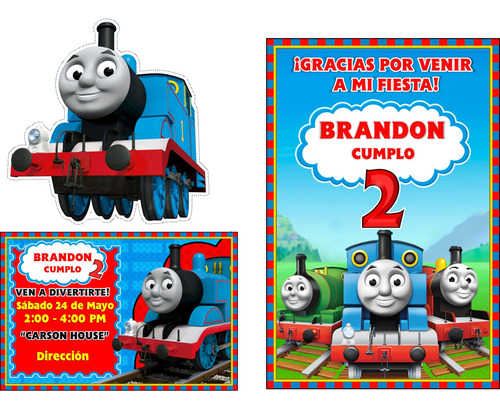 Kit Imprimible Thomas El Tren 100% Editable Cajitas + 2x1