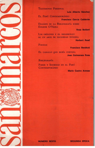 Revista / San Marcos ( Lima, 1967) Guimaraes Rosa - H. Read