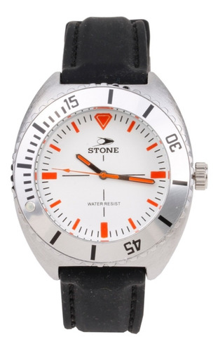 Imagen 4 de 8 de Reloj Stone St976 Acero Hombre Bisel Caucho Garantia Oficial
