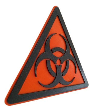 Cartel Placa Adorno Logo Biohazard Impresion 3d 40cm