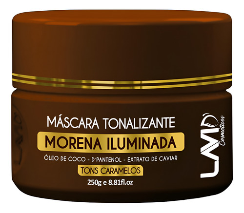 Kit C/ 3 Máscaras Tonalizante Morena Iluminada Lavid' 250g Tom 4 Castanho