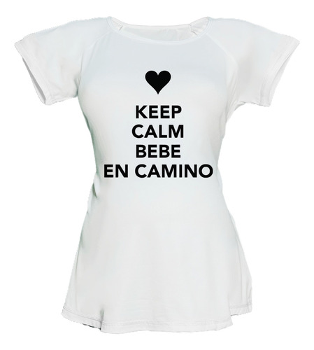 Blusa Para Embarazo Ranglan - Mensaje Keep Calm En Camino