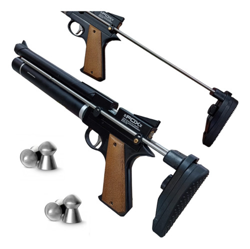 Pistola Pcp Fox Pp 750 5,5 Cerrojo Cargador Culata Retractil