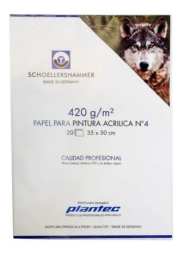 Papel Para Acrilico N° 4 35 X 50 Plantec X 20 H. 3754 420 Gr