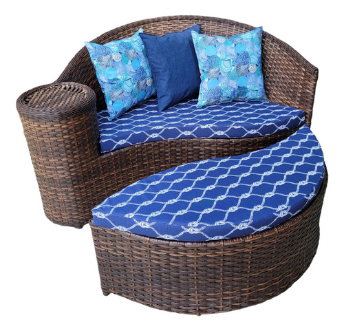 Sofá Chaise Dubai 1.50 Cm Vime Fibra Sintética Jardim