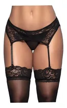 Comprar Cinta Liga Sexy Renda Sensual Com Calcinha + Meia 7u002F8
