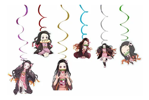 comprar Set 6 Guirnaldas Decoración Cumpleaños Nezuko Demon Slayer