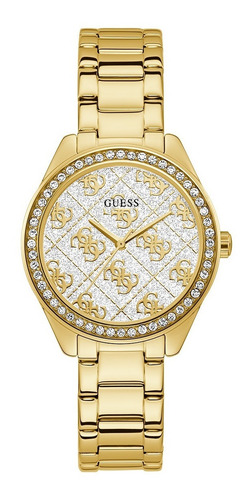 Reloj Guess Sugar Gw0001l2 Mujer Acero Inoxdable Color de la malla Dorado Color del bisel Dorado Color del fondo Blanco