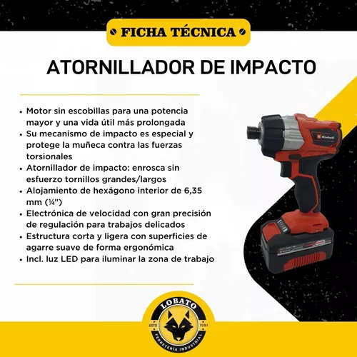 Atornillador Impacto Herramientas Inalámbrico Einhell 18v