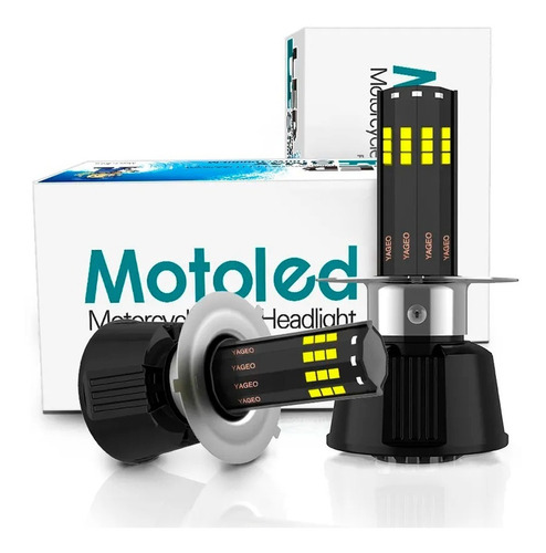 Par Bombillos Luces Led H4 Triceta Motoled 24.000 Lumins 