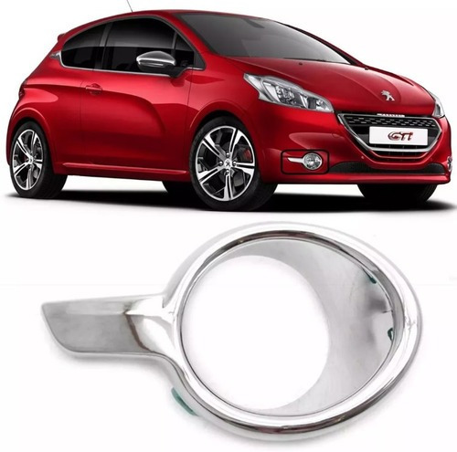 Moldura Farol Milha Cromado Peugeot 208 2012 A 2016 Direito