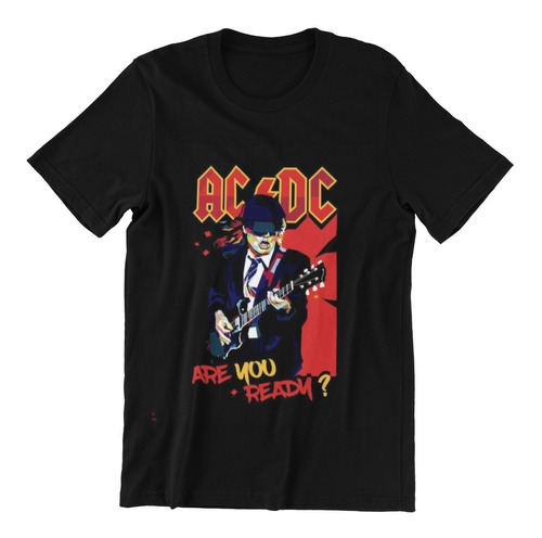 Polera Unisex Acdc Rock Musica Bajista Estampado Algodon