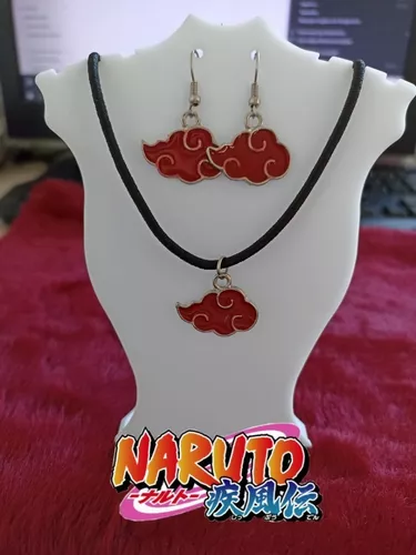 Naruto Akatsuki Nuvem Vermelha Pingente Anime Acessórios Colar