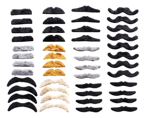 48 Piezas De Bigotes Falsos, Bigotes Falsos Disfraz De