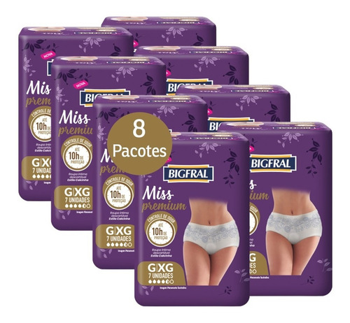 Kit Roupa Íntima Fem. Bigfral Miss Premium Reg G/xg 56 Uni