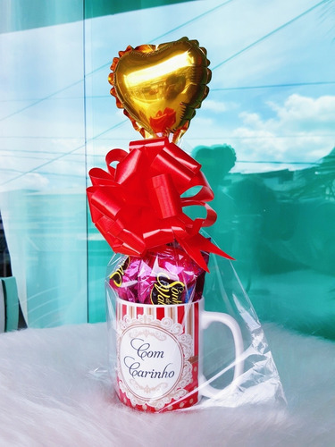 Imagem 2 de 3 de Cesta Caneca Com Bombons De Chocolate Presente Amiga Irmã Vo
