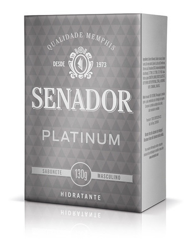 Sabonete Senador Platinum Hidratante 130g C/12 Unidades