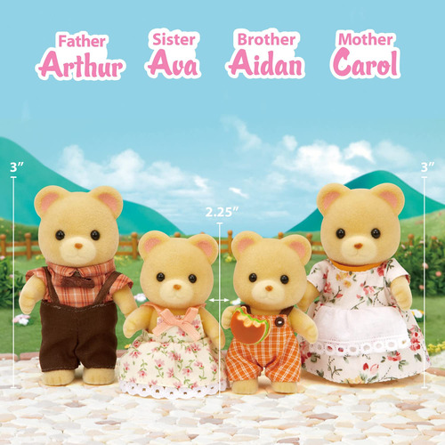 Toy Calico Critters Cuddle Bear Family Con 4 Muñecas De Más
