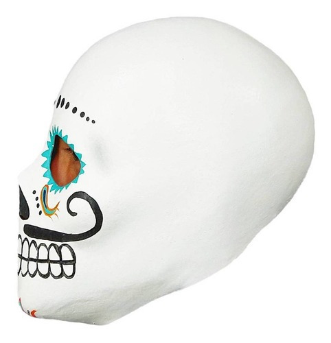 Máscara De Day Of The Dead: Catrin Deluxe Día De Muertos Color Blanco