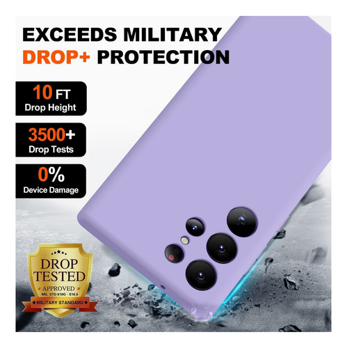 Case Funda Soft Premium Lila Para Samsung S23 Ultra + Micas