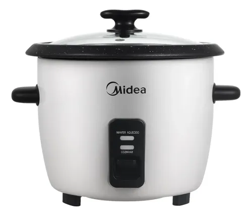 Panela De Arroz Elétrica Midea 7 Xícaras Cozimento Á Vapor Com Tampa De Vidro Branco 220v 60hz