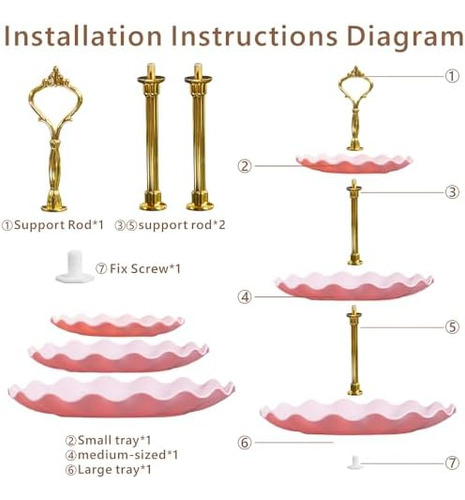 Soporte De 3 Niveles Para Cupcakes, Soporte De Plástico Para