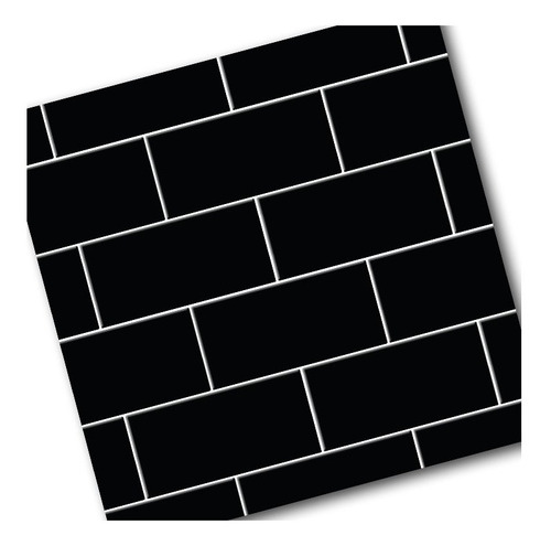 Imagen 2 de 7 de Lamina Vinilo Autoadhesivo Azulejos Subway Negros