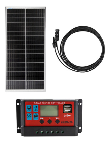 Panel Solar 50 Watts 50wp + Reguladora 10 Amp + Bajada 4mts 