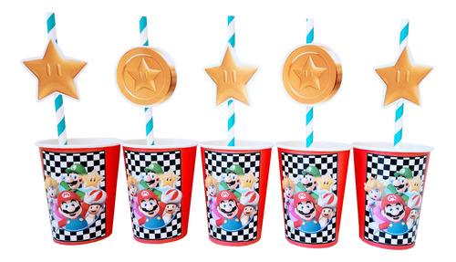 Vasos Super Mario Bros Descartables Set X 5